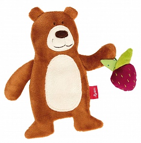 Мягкая игрушка погремушка - Мишка с ягодкой (Sigikid, 41879)